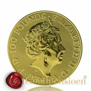 1 Oz Lion 2022 gold coin | The Royal Tudor Beasts series | The