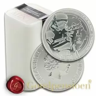 WOW~ 2018 ~ 1 ~ OZ  999 SILVER ~ STAR WARS ~ STORMTROOPER ~ NIUE  $1~GEM ~$48.88 