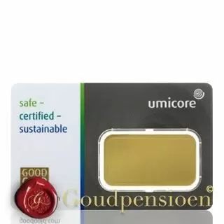 Schoolonderwijs paniek lastig 20 gram Umicore goudbaar met certificaat