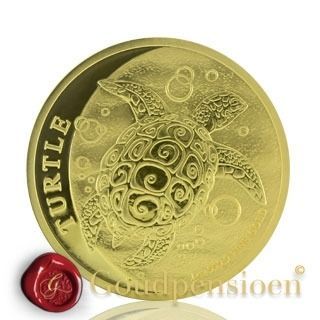 1 Oz Niue Schildpad 2019 gouden munt in voorraad