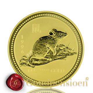 1996 Lunar muis series 1 gouden munt 1 Oz