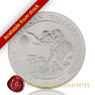 1 Oz Afican Wildlife Somalia Elephant 2016 silver coin in stock