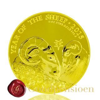 2015 Lunar UK Sheep 1 Oz gold coin