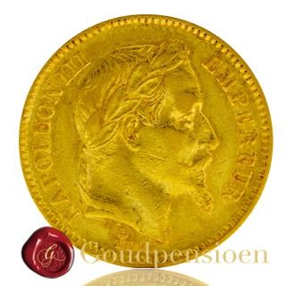 20 Frank Napoleon III goud 1861 - 1870