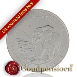 Afican Wildlife 2010 zilver Olifant Somalie munt 1 Oz in voorraad