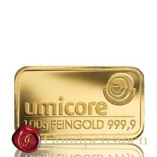 100 Umicore goud baar kopen | 99,99% goudbaar kopen