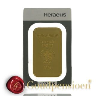 keuken elf Vermoorden 50 gram goud baren kopen | Puur goudbaren van Heraeus | 999,9 fijn