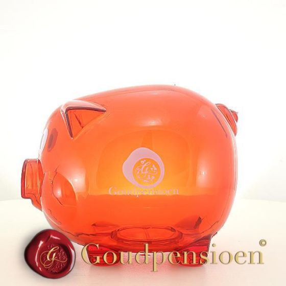 Goudpensioen red piggy bank